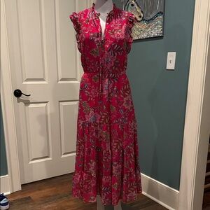 Steve Madden Vibrant Pink Floral Maxi Dress